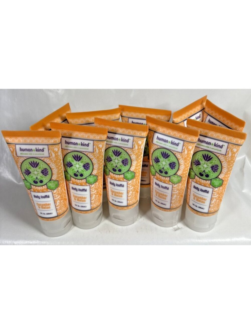 Human + Kind Body Souffle Cucumber Melon Skin Care 1 fl oz / 30 ml Lot of 10